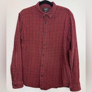 Troy Red Plaid Men's button down Shirt size XL